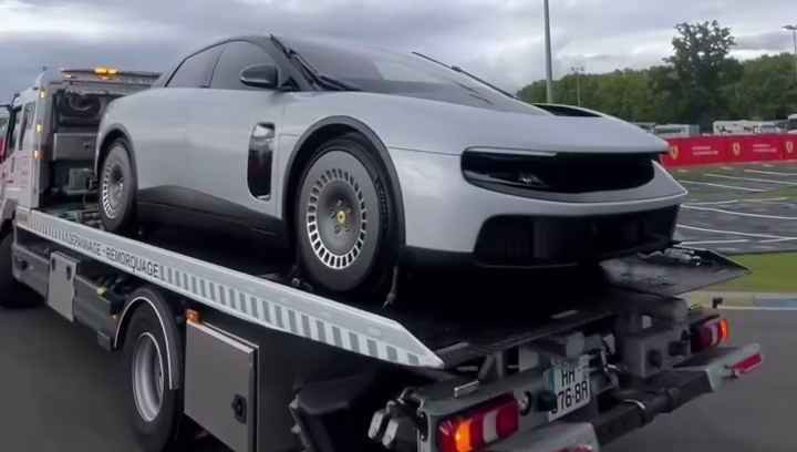 ferrari luce on flatbed at le mans